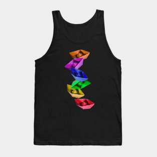 Little paper boats flow Tank Top